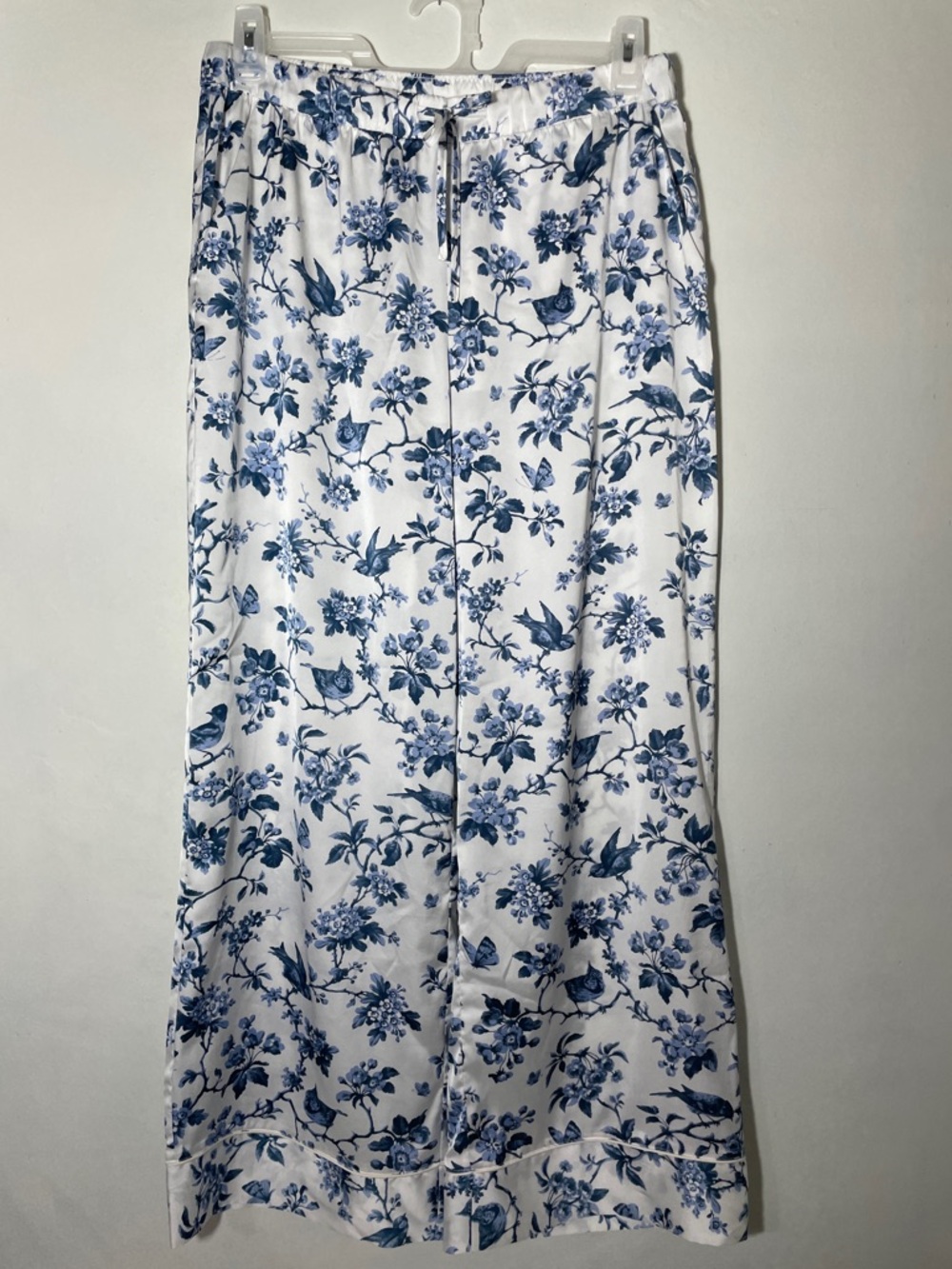 Abercrombie & Fitch Bird & Flower Print Satin Pajama Bottoms L - Picture 5 of 11